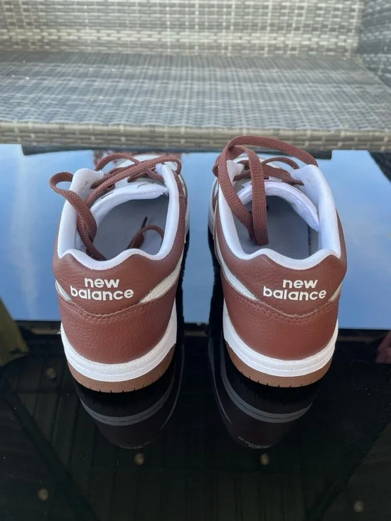 New Balance 480 White and Brown Leather Low-Top Sneakers - Picture 3 of 7